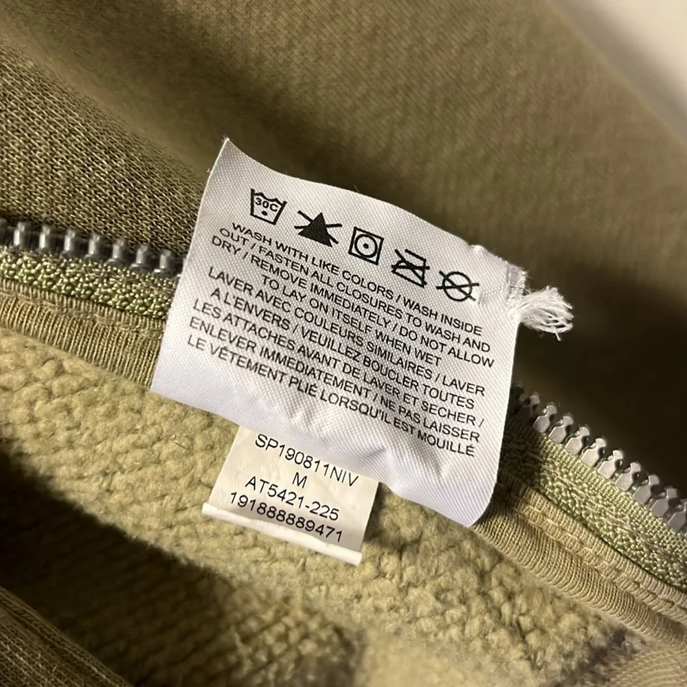 Army green nike sweatshirt w/ Zipper detail M - Picture 4 of 12